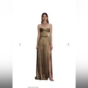 Bronx and Banco silver strapless gown